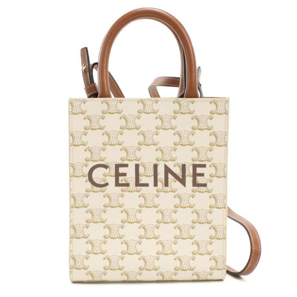 CELINE Celine handbag 194372BZK Mini Vertical Cabas Triomphe canvas women's w...
